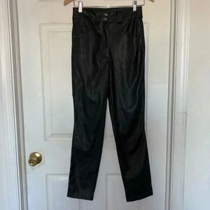 H&M Black Faux Leather Pants Size 4